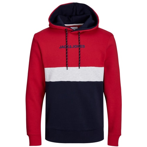 Jack & Jones Colour Block Hoody Tango Red
